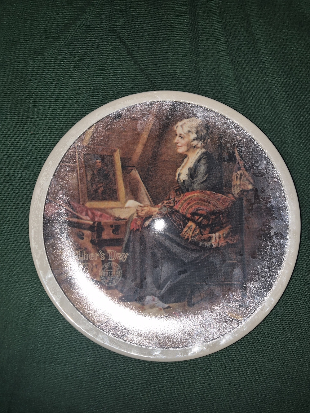 Norman Rockwell Decorative Plate in Cream and Brown